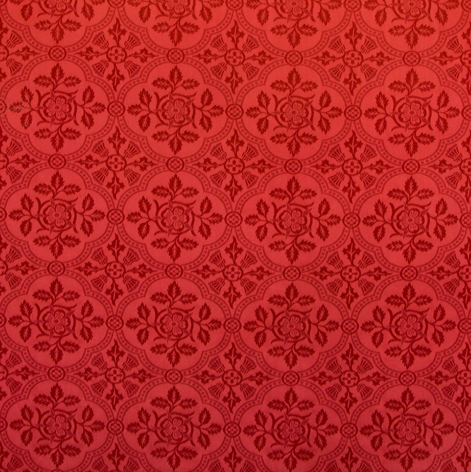 Victoriana Rose and Thistle Brocade Red