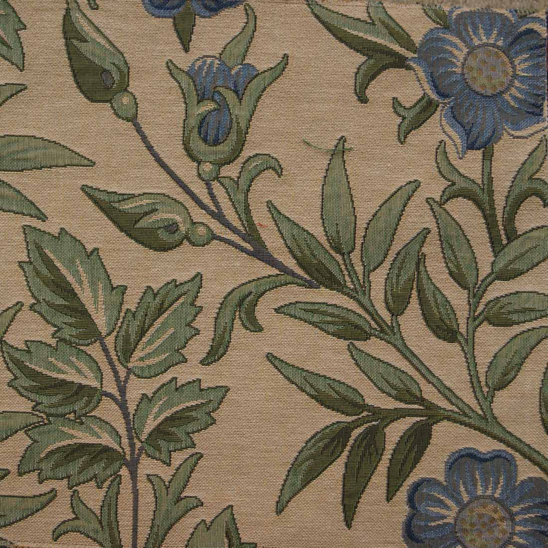 W Morris Tapestry and Chenille Sweet Briar Large Scale Blue Tapestry Weave