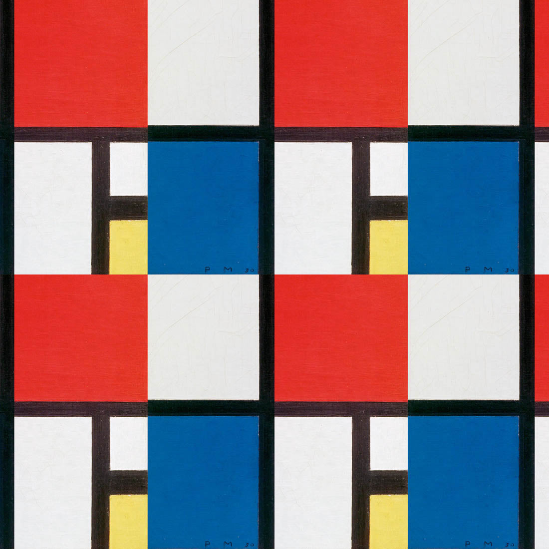 Famous Artists Mondrian Composition II Small Scale Print