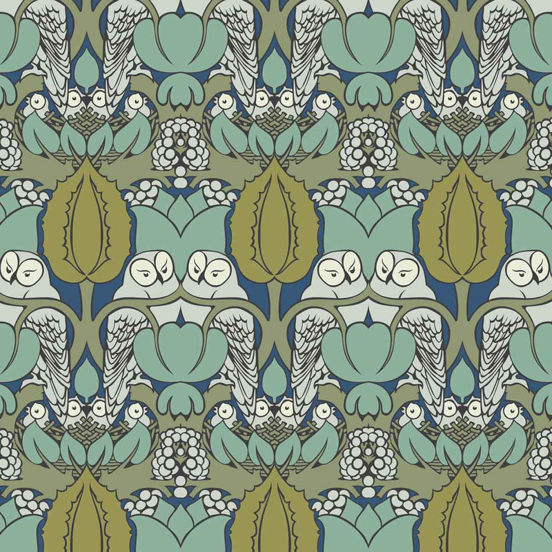 Charles Voysey Hoot Smaller Scale Cotton Linen