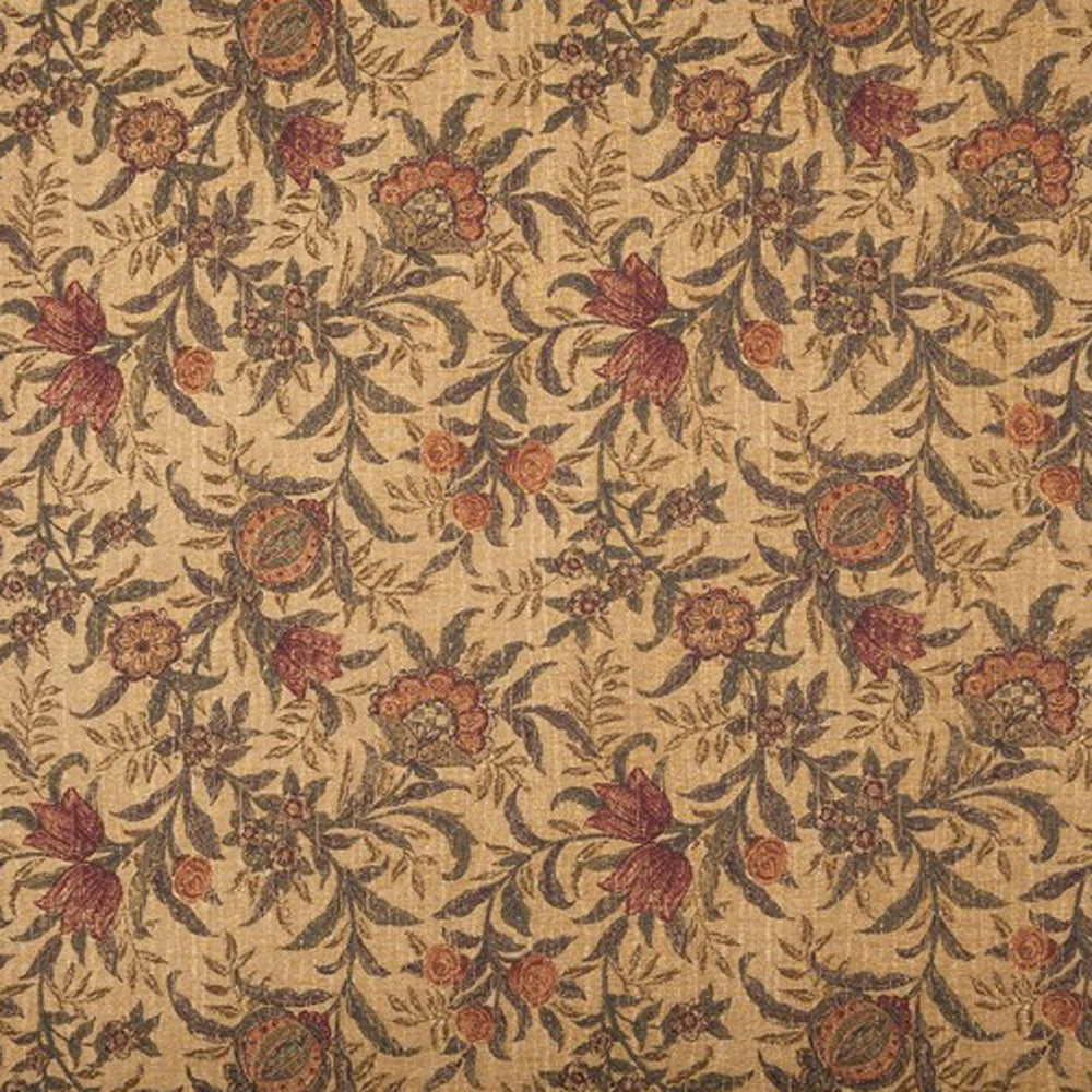arts and crafts  green and red wool - William Morris Designs Pomegranate Large Scale Heavy Chenille