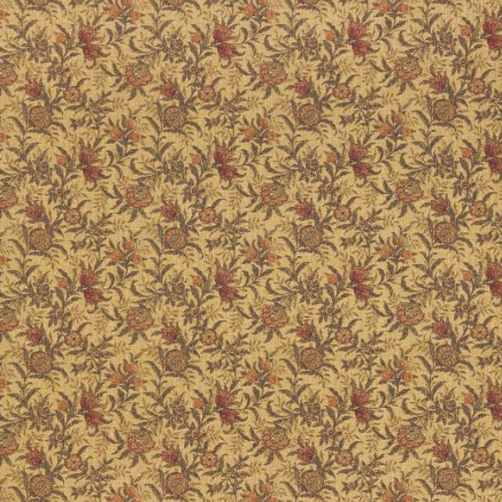 arts and crafts  green and red wool curtain and upholstery fabric - William Morris Designs Pomegranate Heavy Chenille