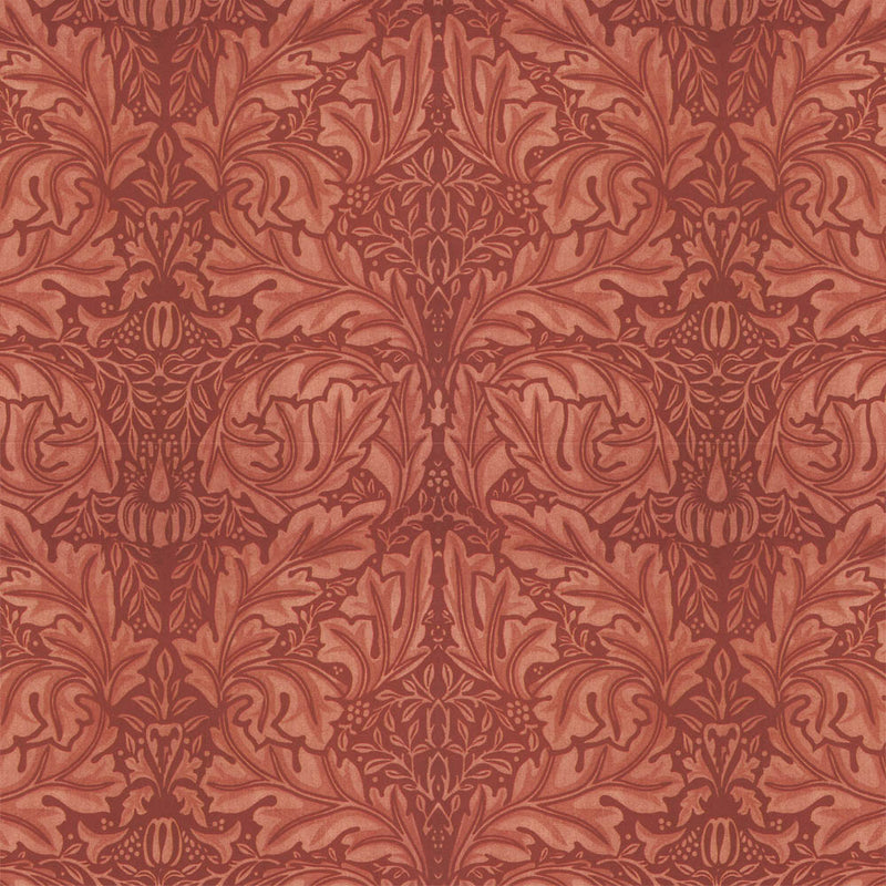 patterned  red velvet curtain and upholstery fabric - William Morris Designs Acanthus Velveteen Russett Velvet