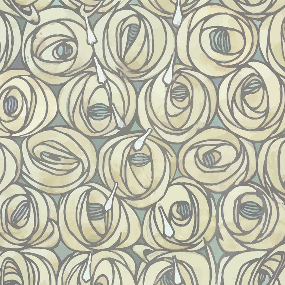 Charles Rennie Mackintosh Large Teardrop Roses Cream