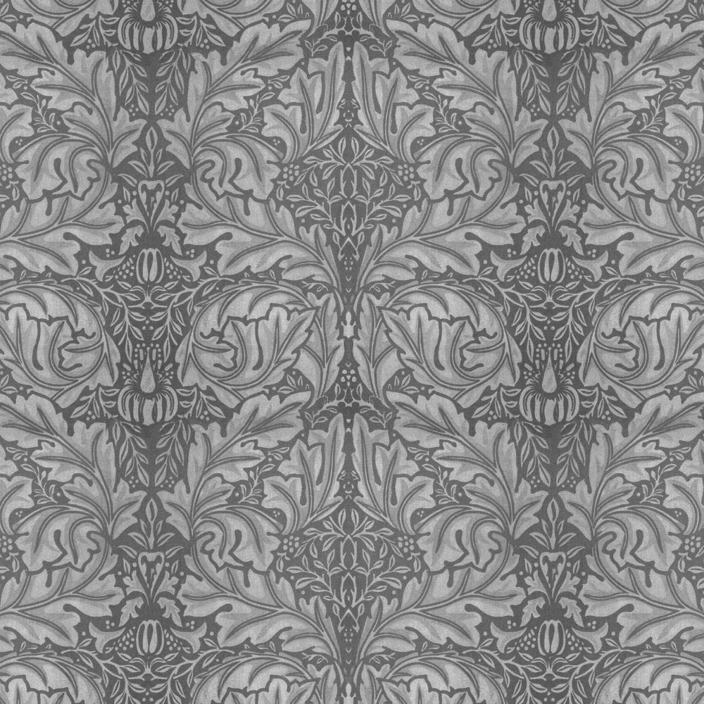 arts and crafts  grey velvet upholstery fabric - William Morris Designs Acanthus Velveteen Grey Print