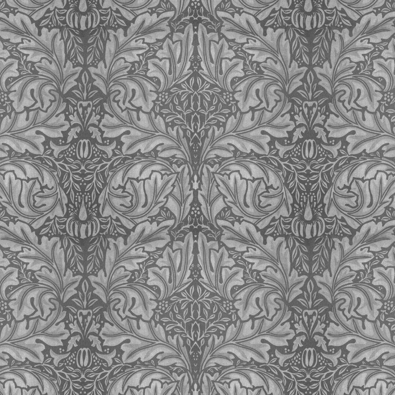arts and crafts  grey velvet upholstery fabric - William Morris Designs Acanthus Velveteen Grey Print