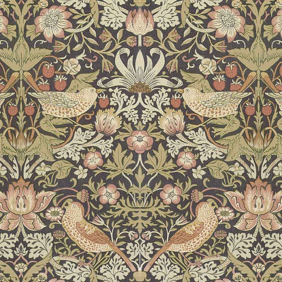 William Morris Designs Strawberry Thief Velvet