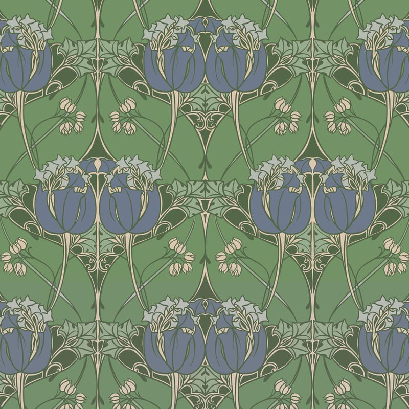 Arts and Crafts Lindsay Butterfield Blue Flowers Print