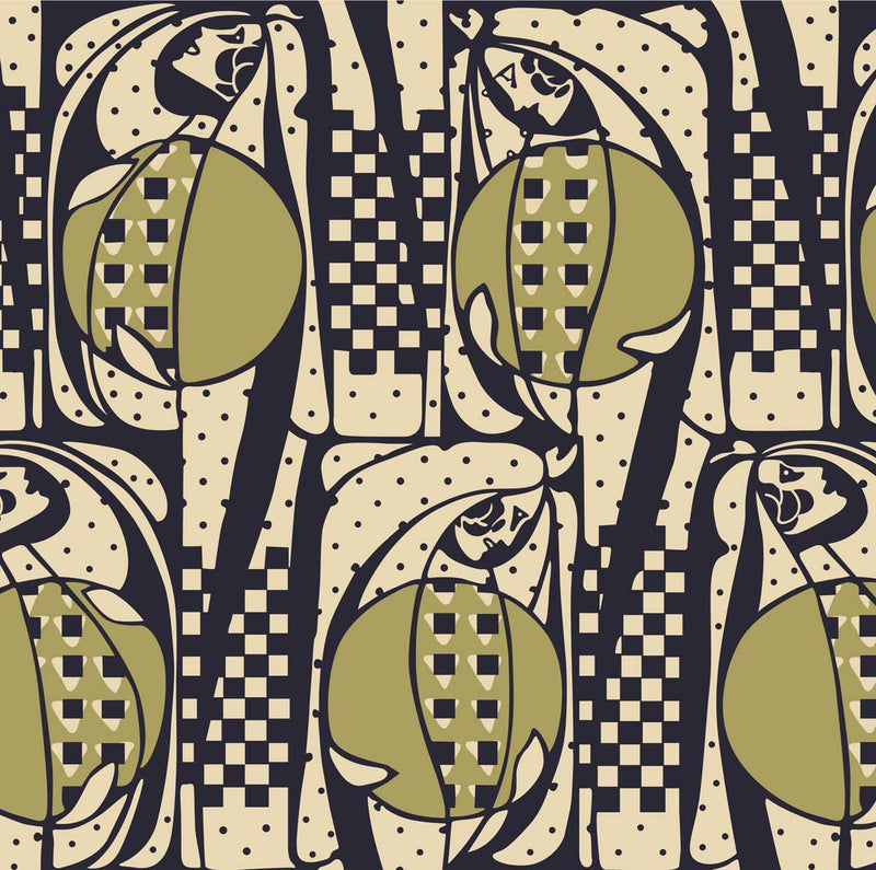 green art deco curtain upholstery fabric