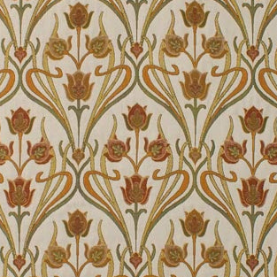 Art Nouveau floral curtain fabric
