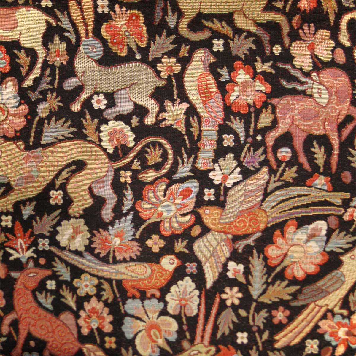 Guinevere Medieval Forest Animals Tapestry Black