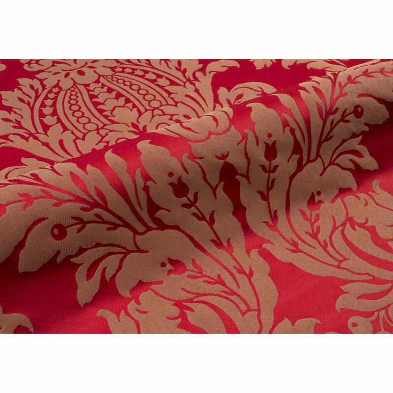 Raphael Damasks Classic Extra Large Scale Ogee Wine and Old Gold