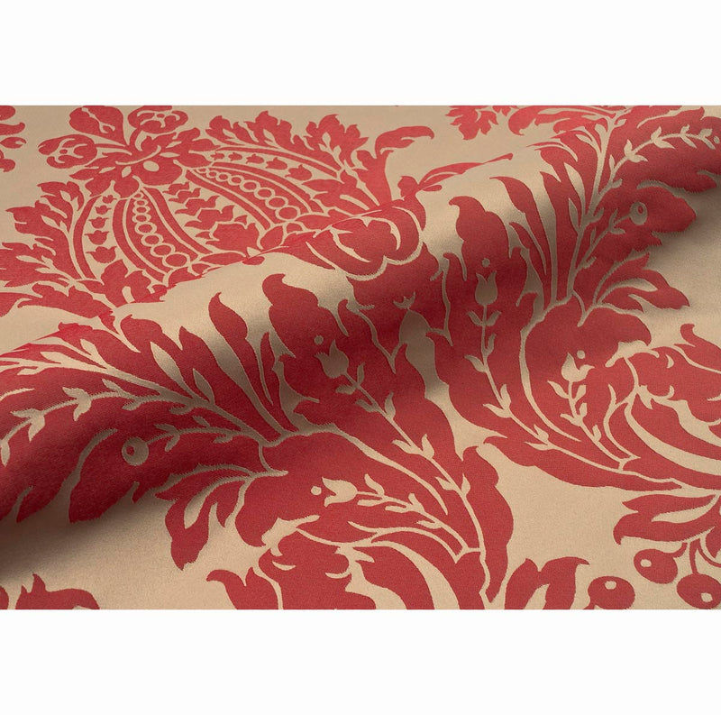 Raphael Damasks Classic Extra Large Scale Ogee Champagne and Red