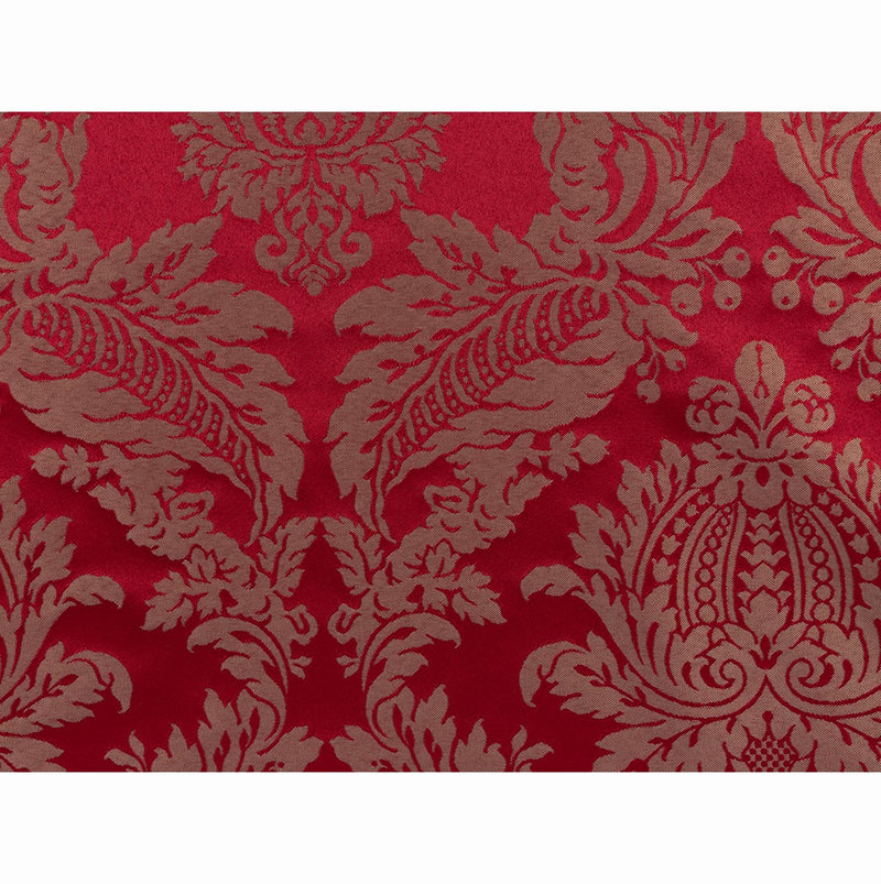 Raphael Damasks Classic Large Scale Ogee Wine and Old Gold