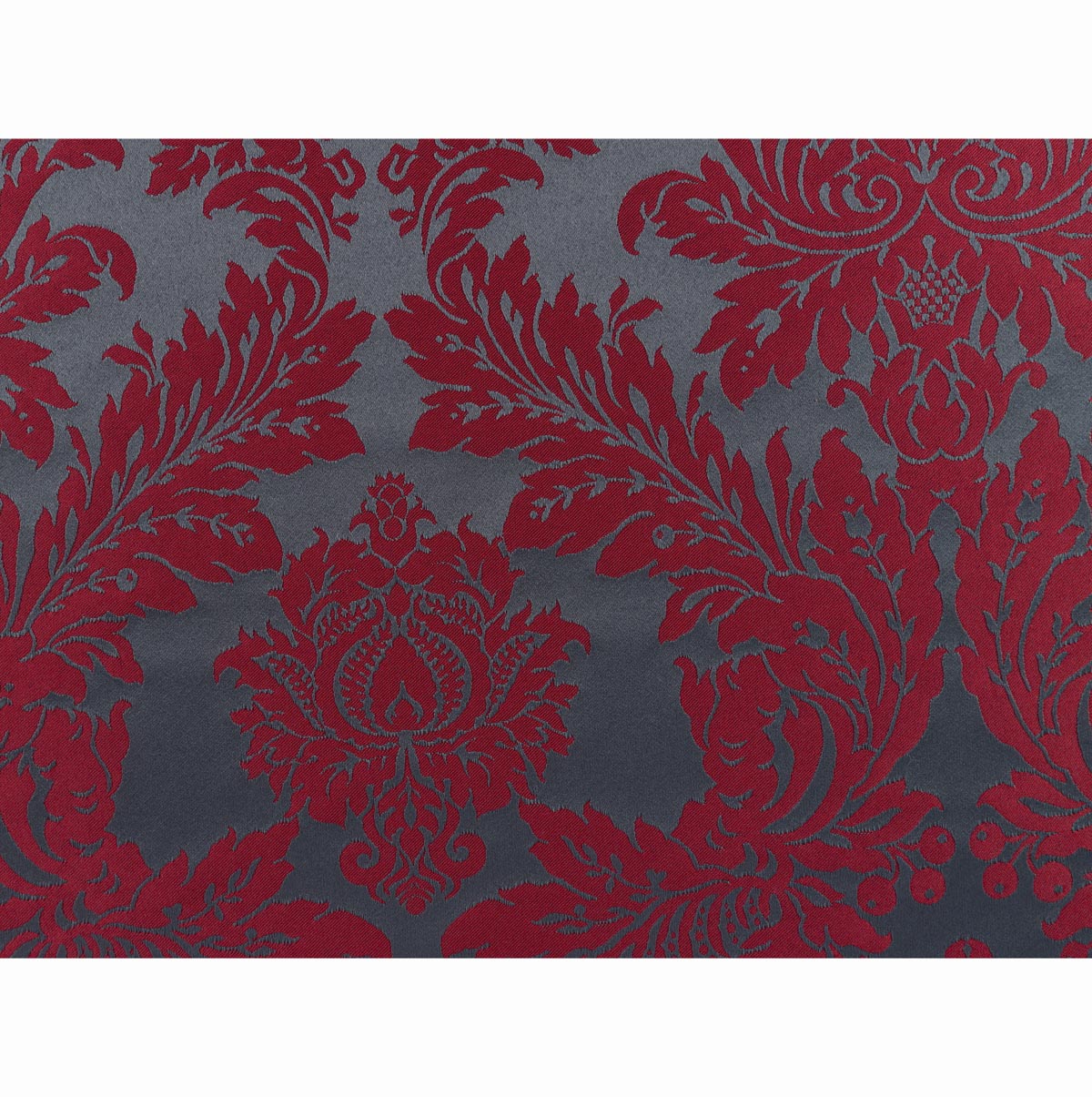 Raphael Damasks Classic Large Scale Ogee Wine and Pewter