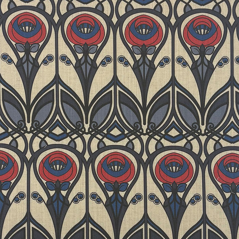 Charles Rennie Mackintosh Jacquard Roses Classic Blue Red