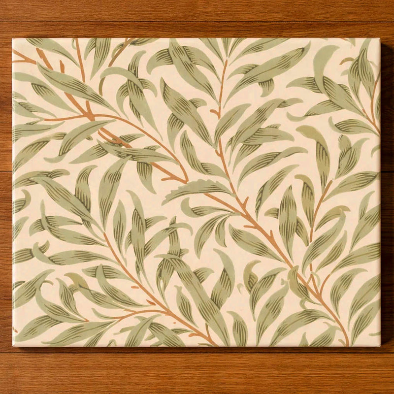 William Morris Willow Bough 25cm x 20cm, set of 2 Hand-made Ceramic Wall Tiles
