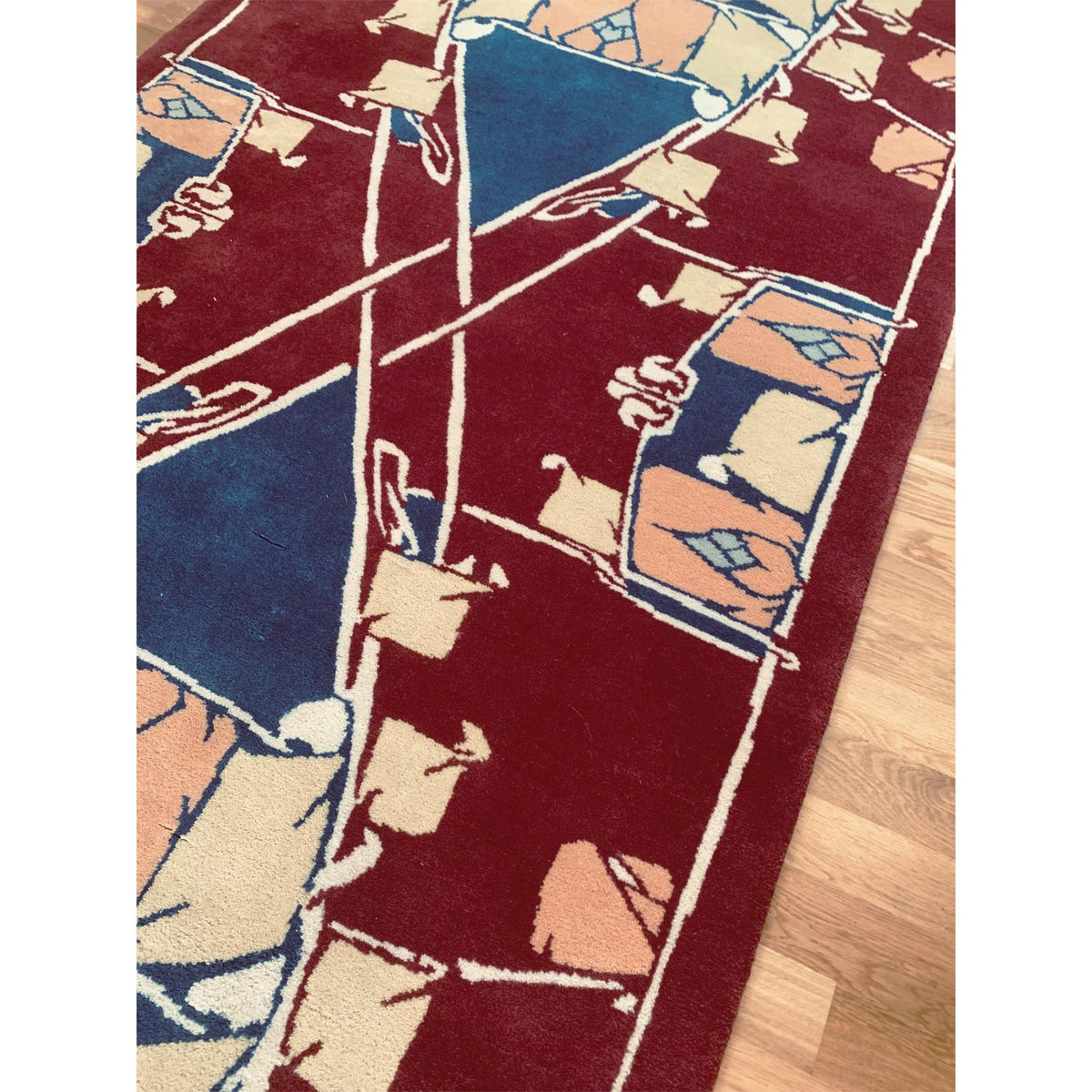 Archibald Knox Original Design Hand-Knotted Rug New Zealand Wool 213cm x 120cm