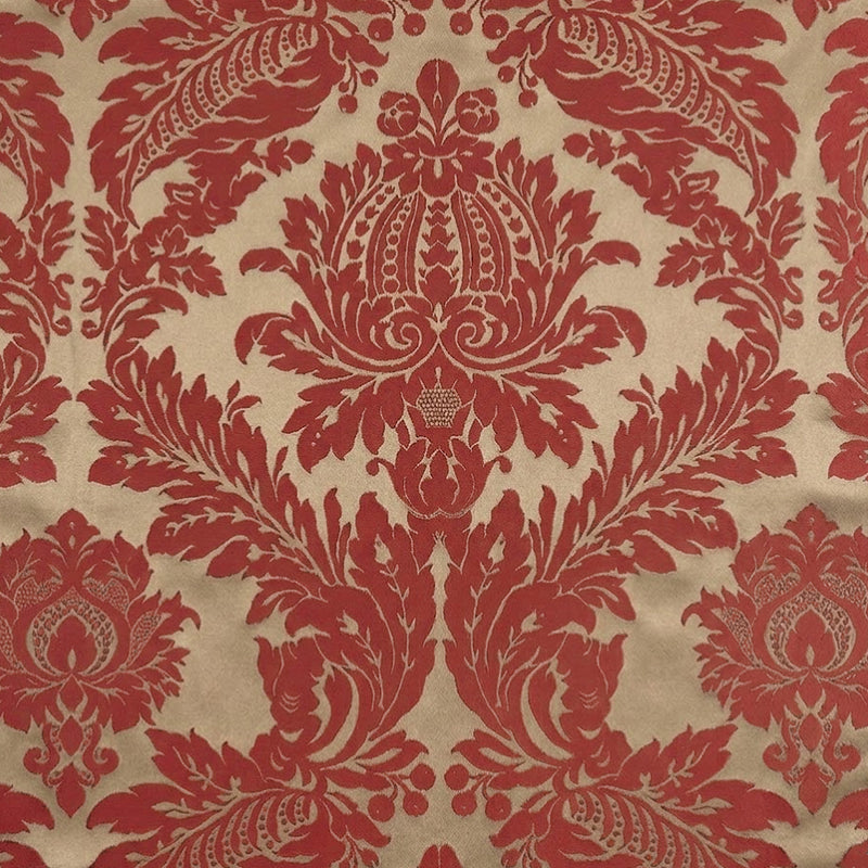 Raphael Damasks Classic Extra Large Scale Ogee Champagne and Red