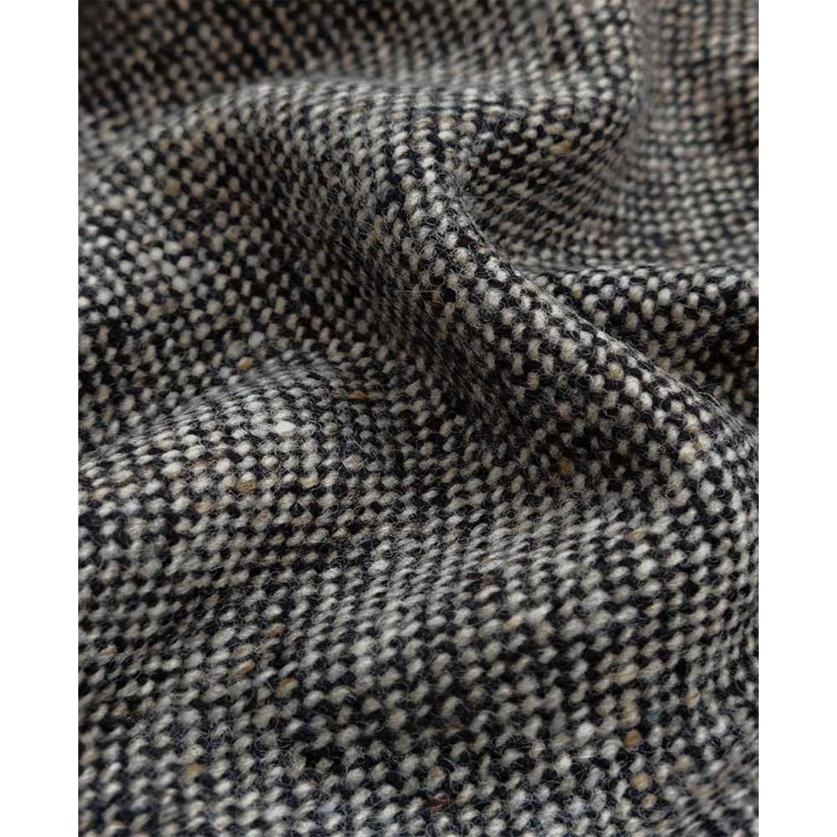 Authentic Donegal Irish Tweed - Croaghgorm Black and White Barleycorn Wool Fabric