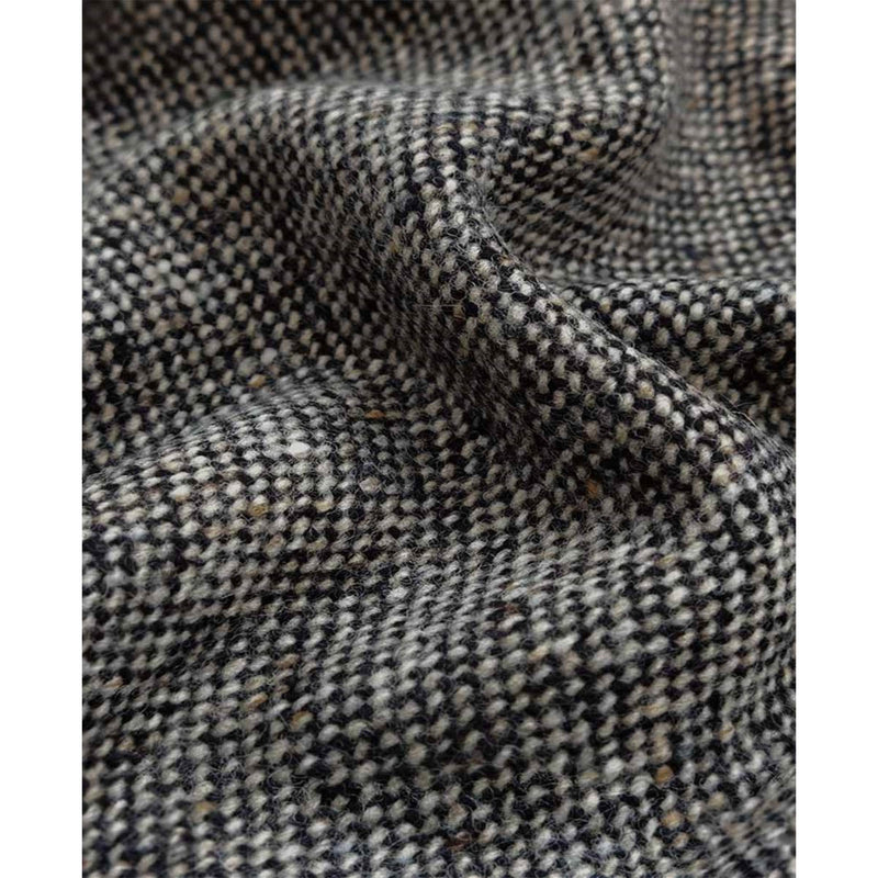 Authentic Donegal Irish Tweed - Croaghgorm Black and White Barleycorn Wool Fabric