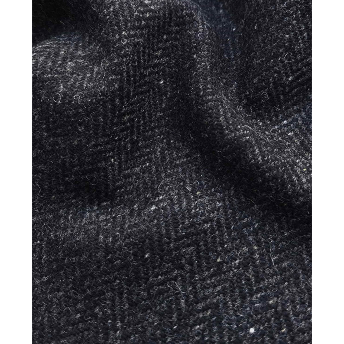 Authentic Donegal Irish Tweed - Croaghgorm Black Herringbone Wool Fabric
