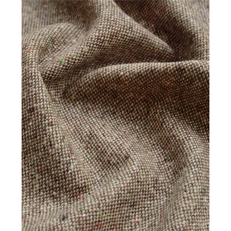 Authentic Donegal Irish Tweed - Croaghgorm Brown and Caramel Barleycorn Wool Fabric