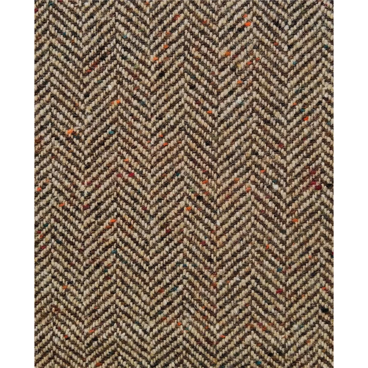 Authentic Donegal Irish Tweed - Croaghgorm Brown and Oat Herringbone Wool Fabric