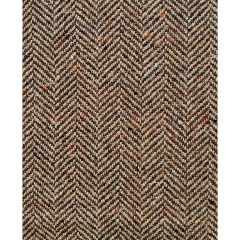 Authentic Donegal Irish Tweed - Croaghgorm Brown and Oat Herringbone Wool Fabric