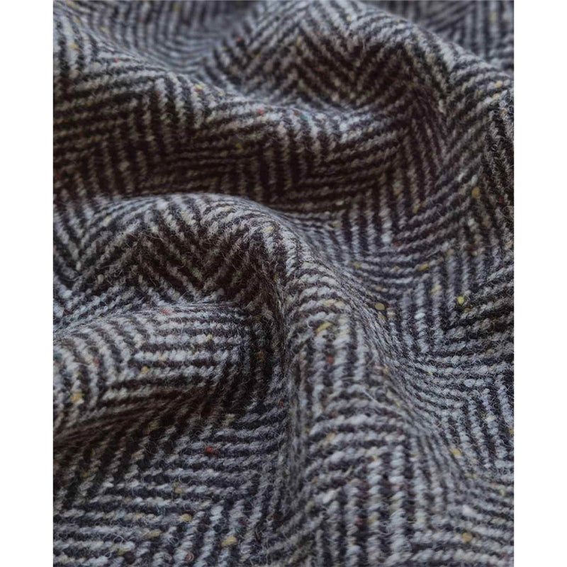 Authentic Donegal Irish Tweed - Croaghgorm Grey and Black Wool Herringbone Fabric