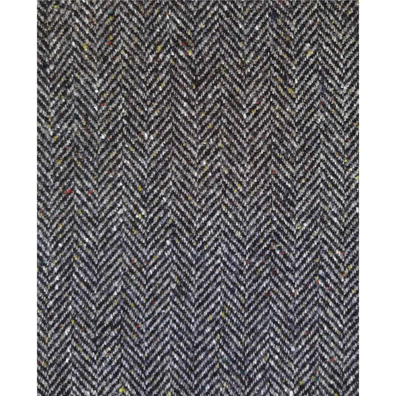 Authentic Donegal Irish Tweed - Croaghgorm Grey and Black Wool Herringbone Fabric