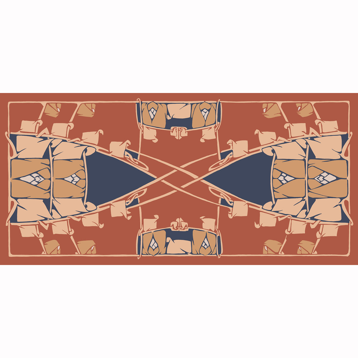 Archibald Knox Original Design Hand-Knotted Rug New Zealand Wool 213cm x 120cm