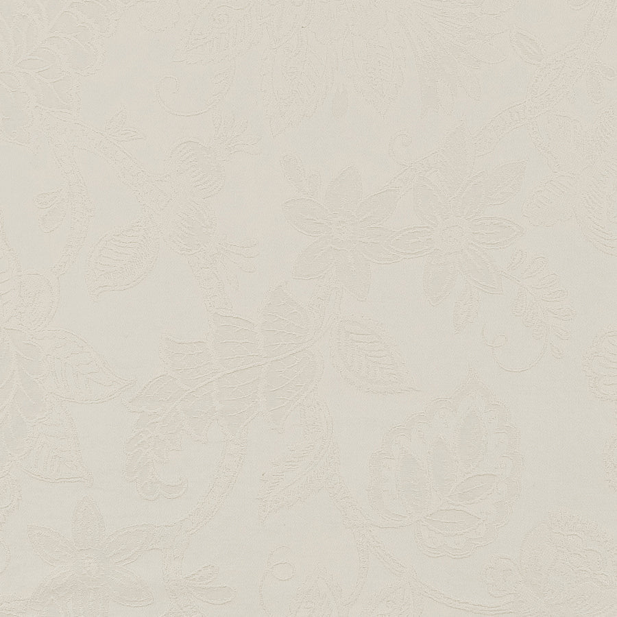 Burghley Floral Cotton Damask Ivory