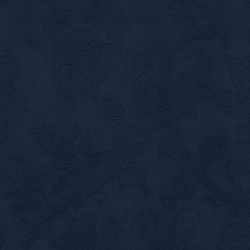 Burghley Floral Cotton Damask Navy