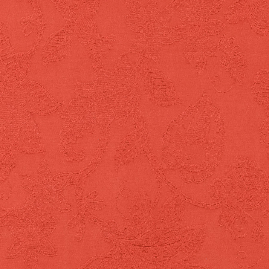 Burghley Floral Cotton Damask Orange