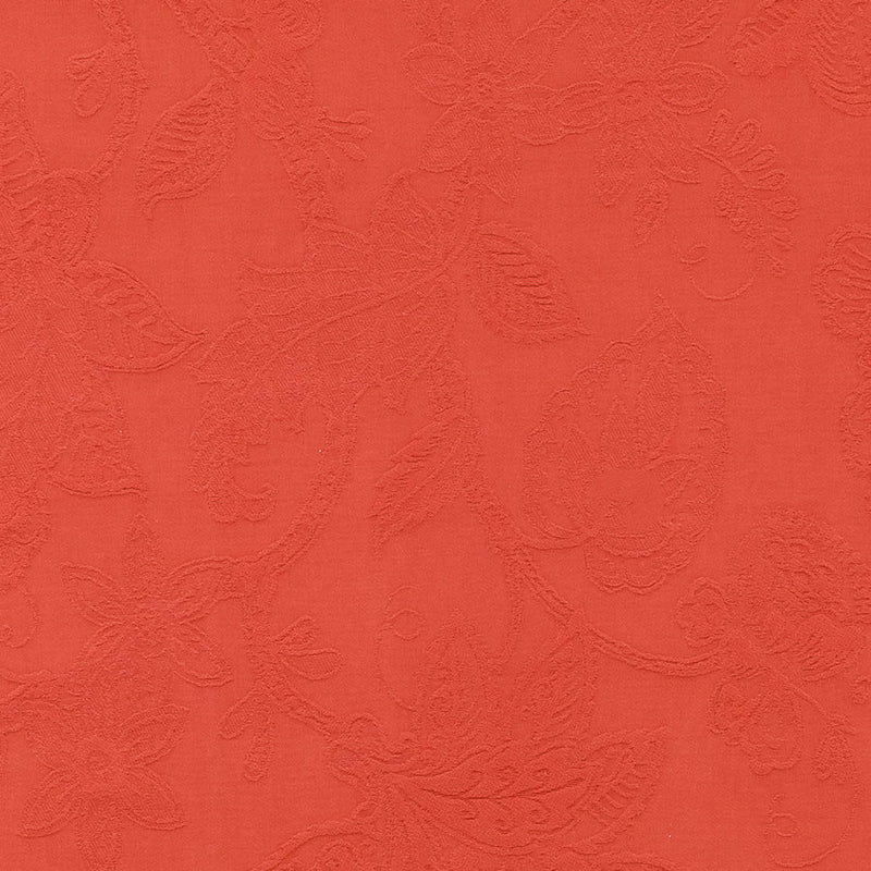 Burghley Floral Cotton Damask Orange