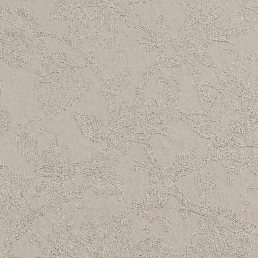 Burghley Floral Cotton Damask Pebble