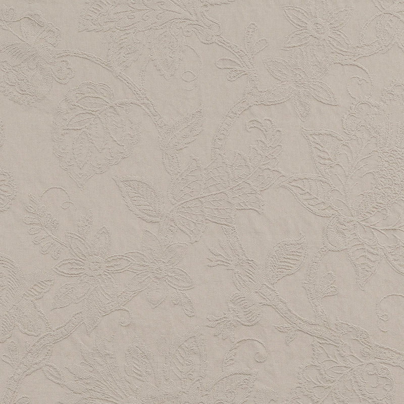 Burghley Floral Cotton Damask Pebble