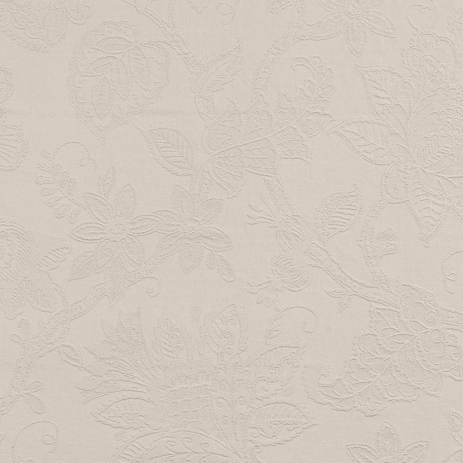 Burghley Floral Cotton Damask Putty