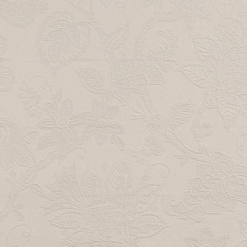 Burghley Floral Cotton Damask Putty