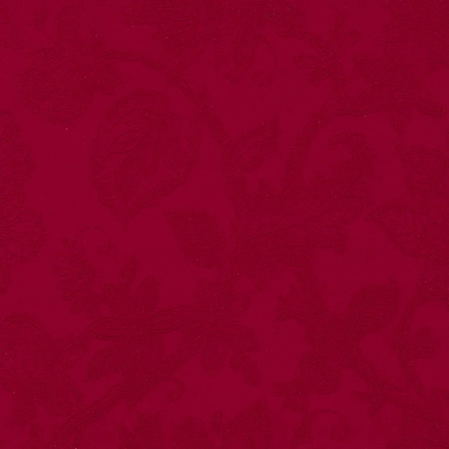 Burghley Floral Cotton Damask Rosso