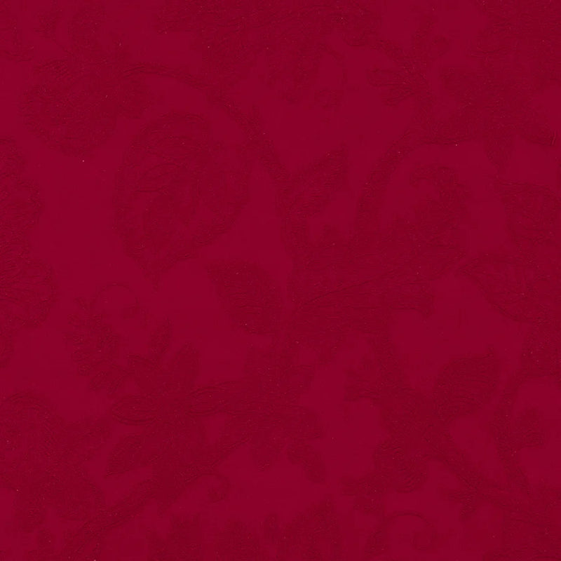Burghley Floral Cotton Damask Rosso