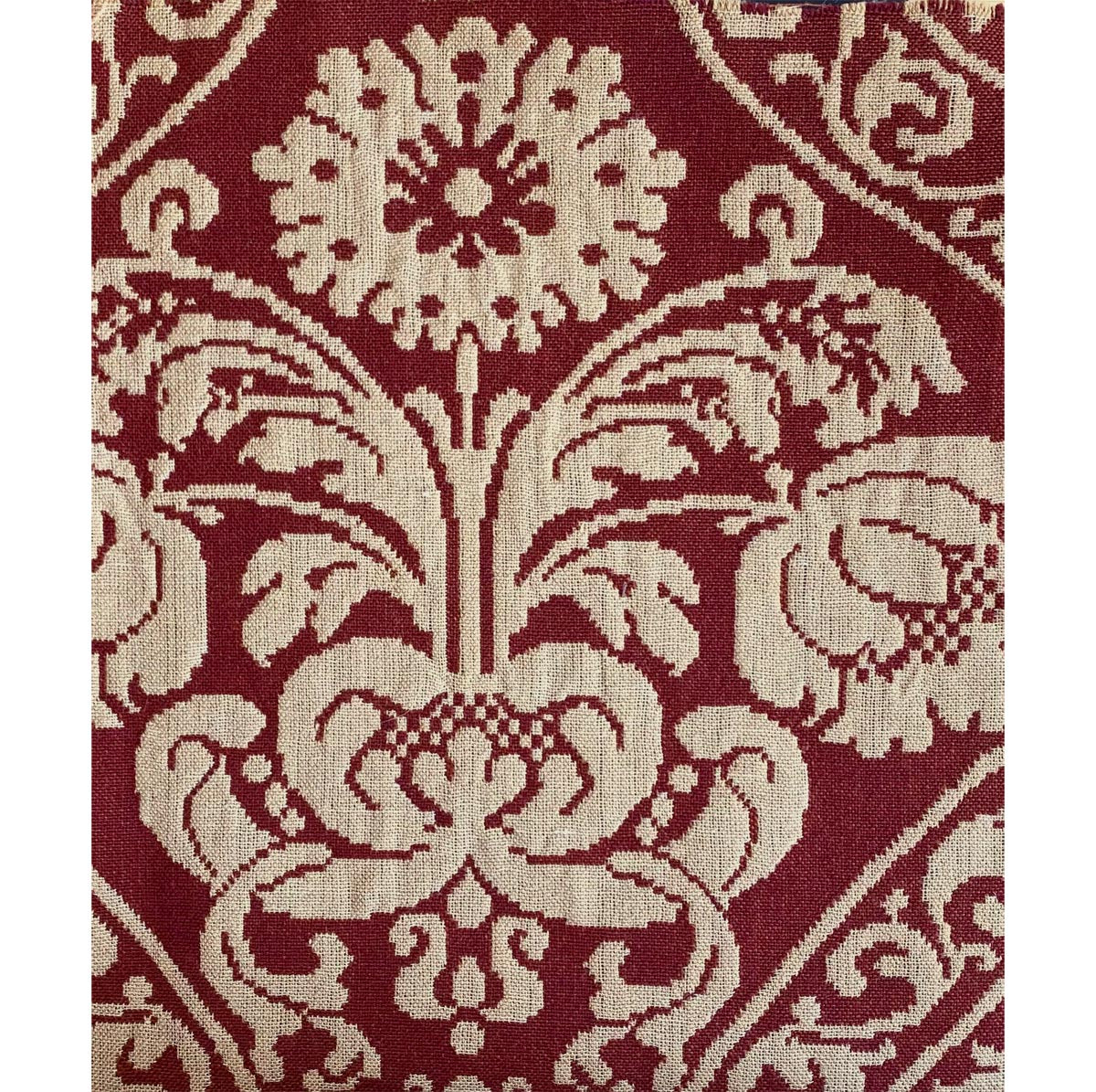 Hampton Court Abbeville Dornick Linen Red Rust