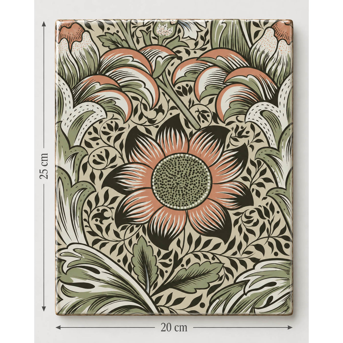 William Morris Tiles Corncockle Splashback - Set of Six 20cm x 25cm Hand-made Ceramic Tile