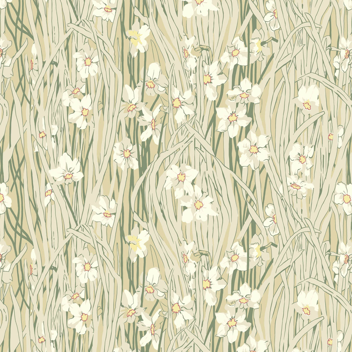 Candace Wheeler Daffodils Cotton Linen Print