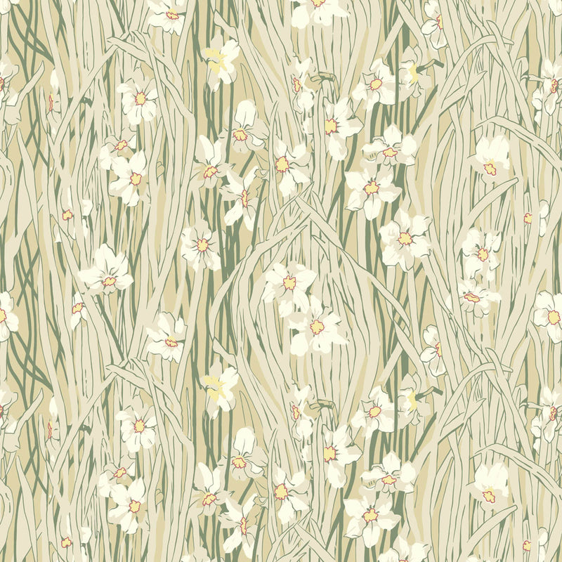 Candace Wheeler Daffodils Cotton Linen Print