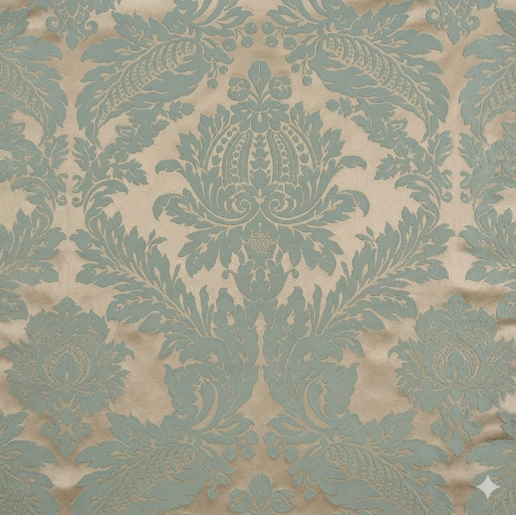 Raphael Damasks Classic Extra Large Scale Ogee Duck Egg