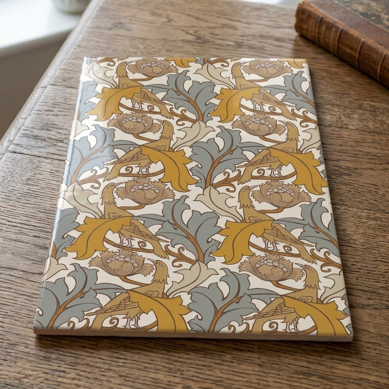Charles Voysey Eagle and Leaf 20cm x 30cm Hand-made Ceramic Wall Tile