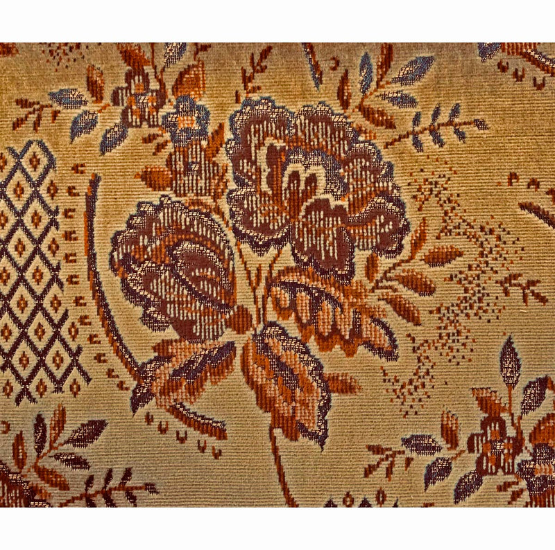 Coniston Cut Pile Velvets Large Floral Lattice Old Gold
