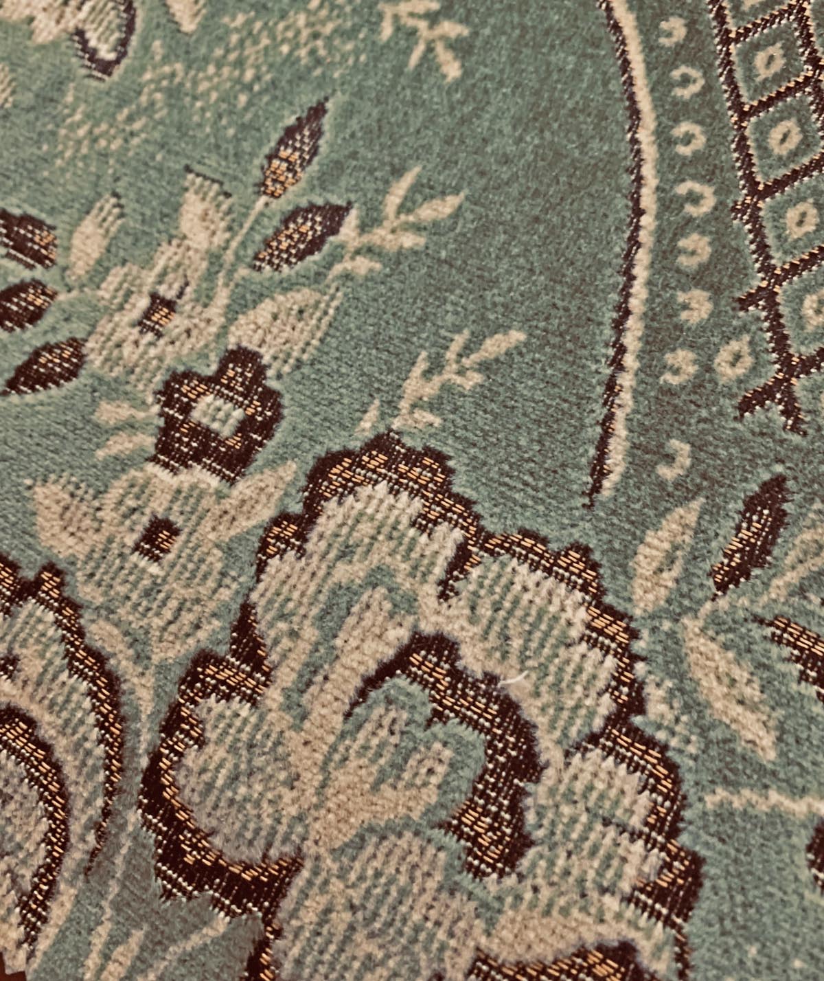 Coniston Cut Pile Velvets Large Floral Lattice Green